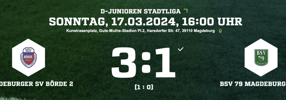 3-1 Heimsieg D2 gegen BSV79